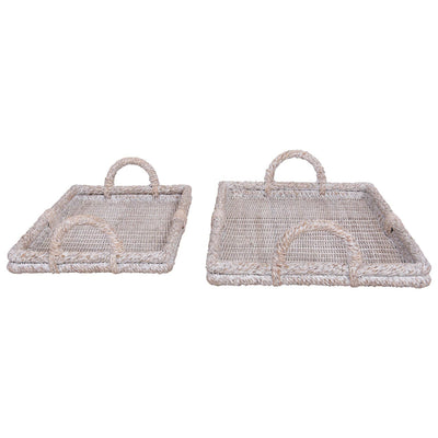 product image for decorative rattan trays with handles set of 2 by bd edition df3146 2 11