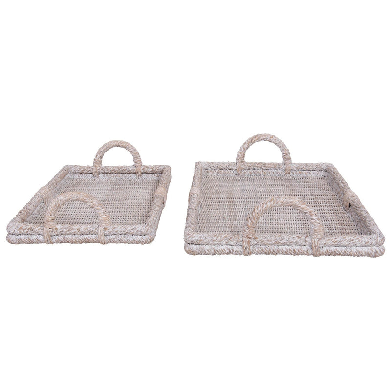 media image for decorative rattan trays with handles set of 2 by bd edition df3146 2 214