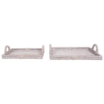 product image for decorative rattan trays with handles set of 2 by bd edition df3146 1 45