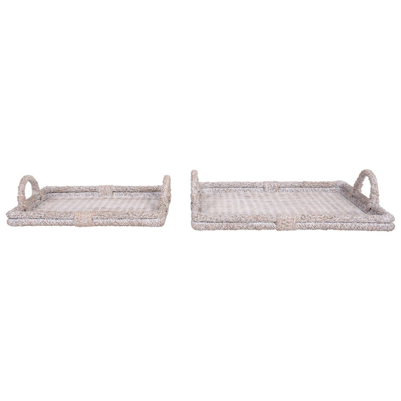media image for decorative rattan trays with handles set of 2 by bd edition df3146 1 267