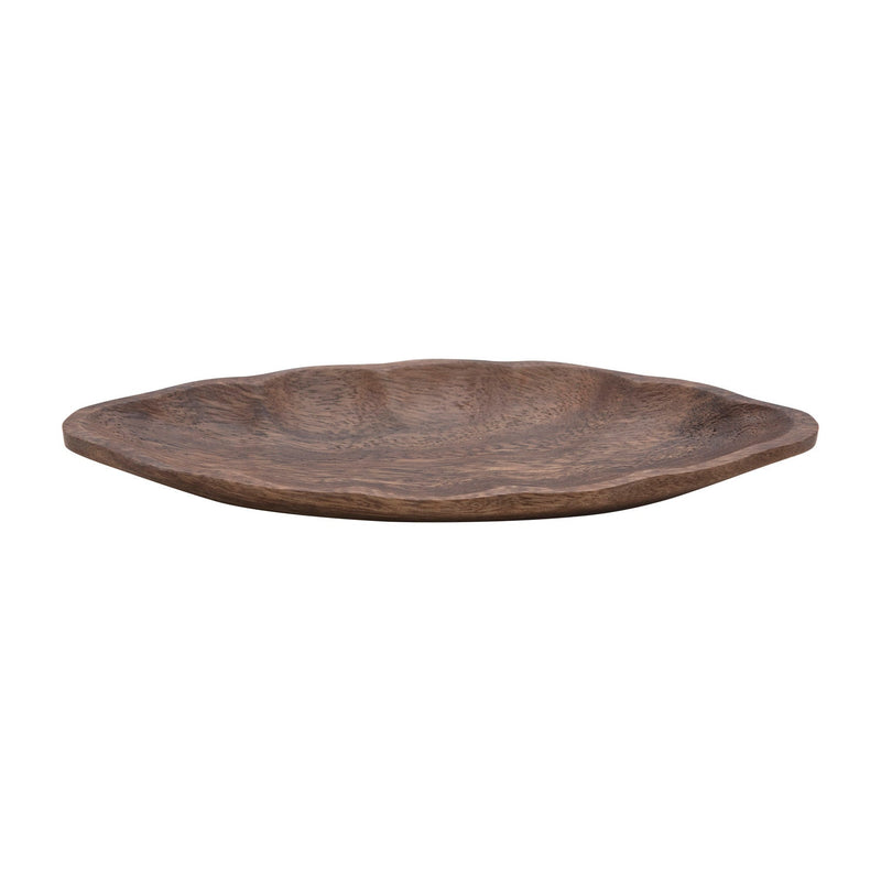 media image for Hand-Carved Acacia Wood Leaf Shaped Dish 278