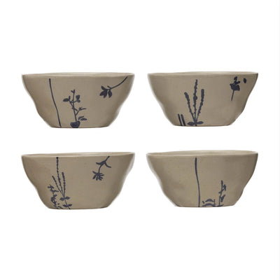 product image of hand stamped stoneware bowl w botanicals 4 styles by bd edition df6634a 1 510