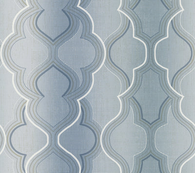 product image of Modern Ombre Damask Wallpaper in Blue from Damask Resource Library by York Wallcoverings 585