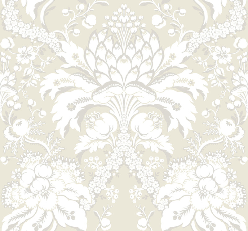 media image for French Artichoke Wallpaper in Beige/Gold from Damask Resource Library by York Wallcoverings 23