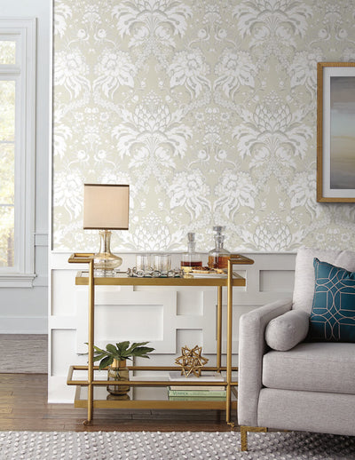 product image for French Artichoke Wallpaper in Beige/Gold from Damask Resource Library by York Wallcoverings 4