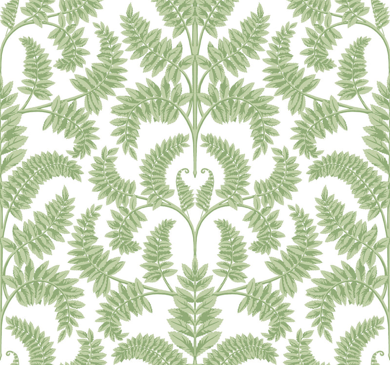 media image for Royal Fern Damask Wallpaper in Green from Damask Resource Library by York Wallcoverings 269