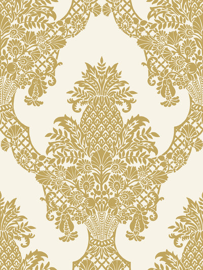 product image for Pineapple Plantation Wallpaper in Gold from Damask Resource Library by York Wallcoverings 69