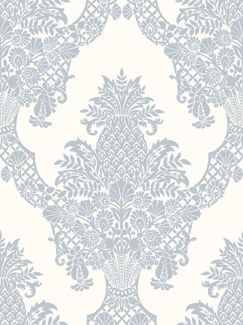 media image for Pineapple Plantation Wallpaper in Perwinkle/White from Damask Resource Library by York Wallcoverings 256