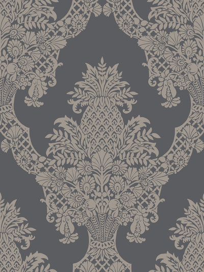 product image for Pineapple Plantation Wallpaper in Charcoal from Damask Resource Library by York Wallcoverings 45