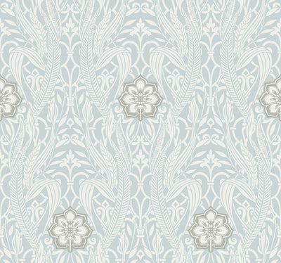 product image of Gatsby Damask Wallpaper in Sky from Damask Resource Library by York Wallcoverings 540