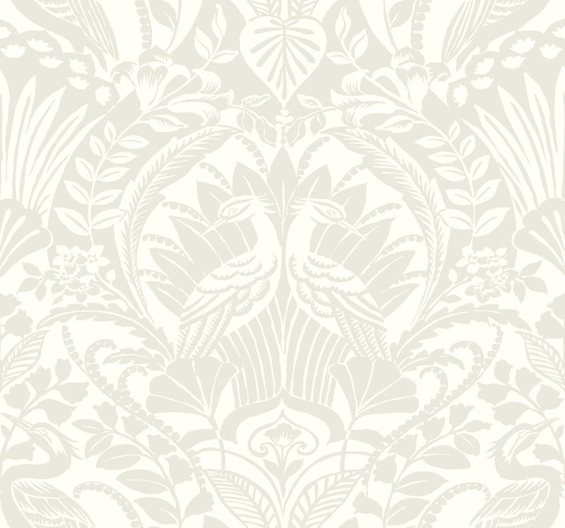 media image for Egret Damask Wallpaper in Taupe from Damask Resource Library by York Wallcoverings 265