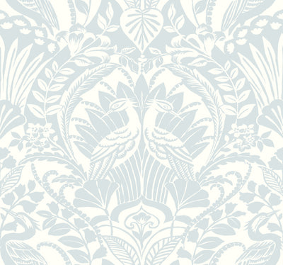 product image for Egret Damask Wallpaper in Sky Blue from Damask Resource Library by York Wallcoverings 55