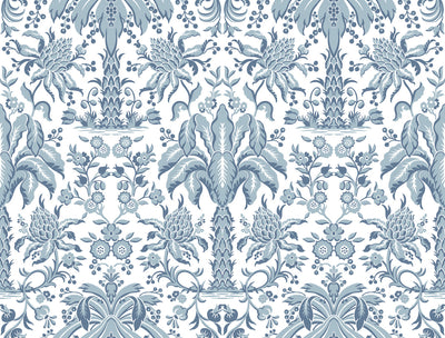 product image for Palmetto Palm Damask Wallpaper in Blue from Damask Resource Library by York Wallcoverings 47