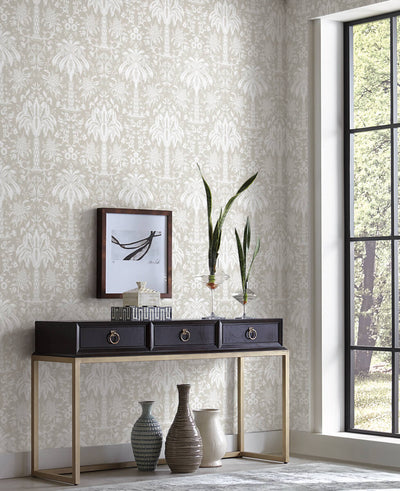 product image for Palmetto Palm Damask Wallpaper in Beige from Damask Resource Library by York Wallcoverings 51