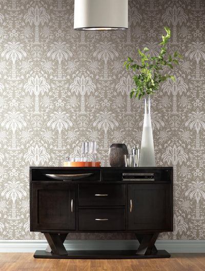 product image for Palmetto Palm Damask Wallpaper in Beige from Damask Resource Library by York Wallcoverings 99