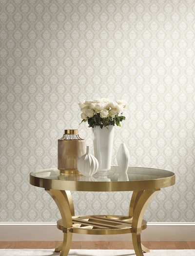 product image for Petite Ogee Wallpaper in Beige from Damask Resource Library by York Wallcoverings 36