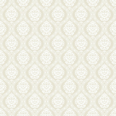 product image of Petite Ogee Wallpaper in Beige from Damask Resource Library by York Wallcoverings 57