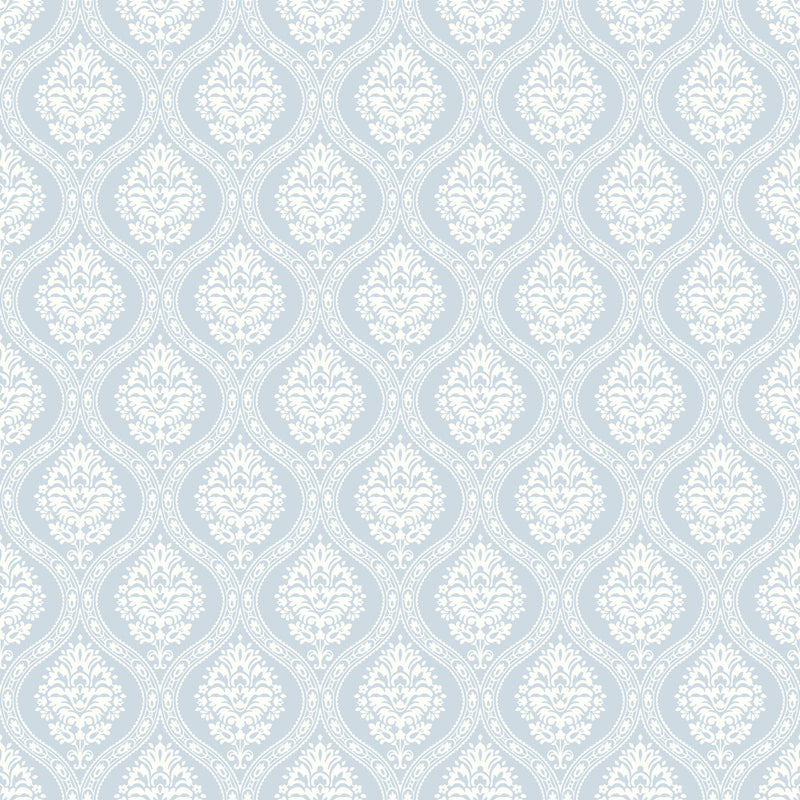 media image for Petite Ogee Wallpaper in Sky from Damask Resource Library by York Wallcoverings 225