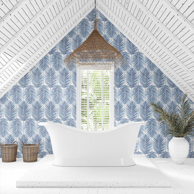 product image for Paradise Palm Wallpaper in Coastal Blue by DuPont 72