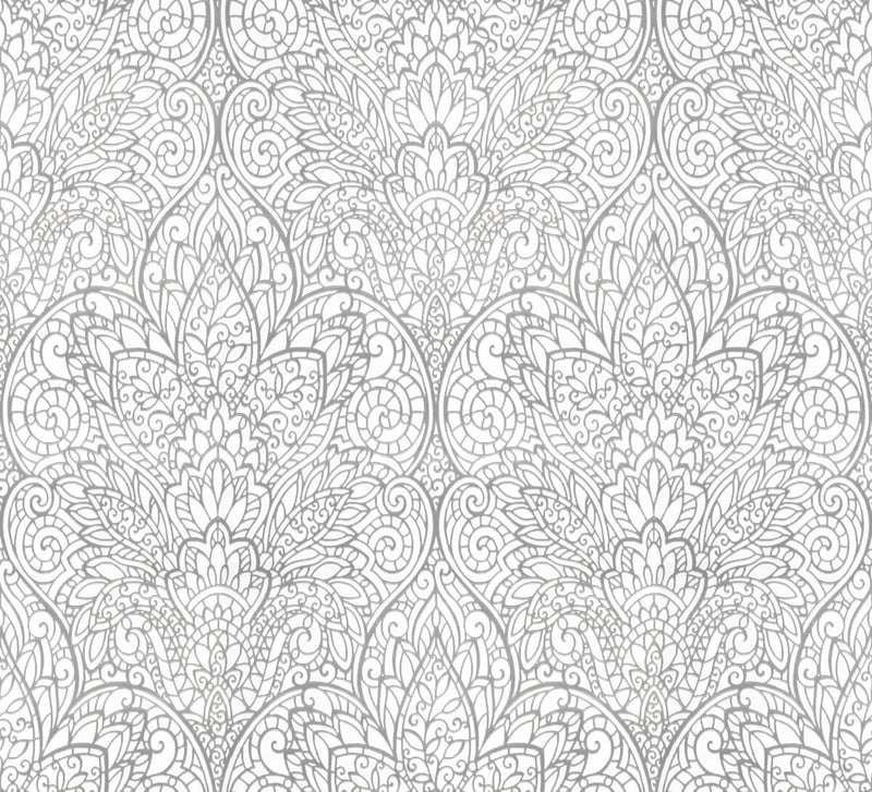 media image for Paradise Bright White/Silver Wallpaper from the After Eight Collection by Candice Olson 224