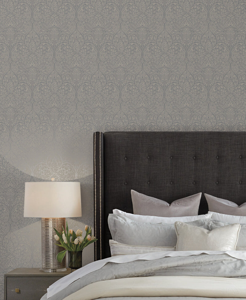 media image for Paradise Dark Taupe/Silver Wallpaper from the After Eight Collection by Candice Olson 258