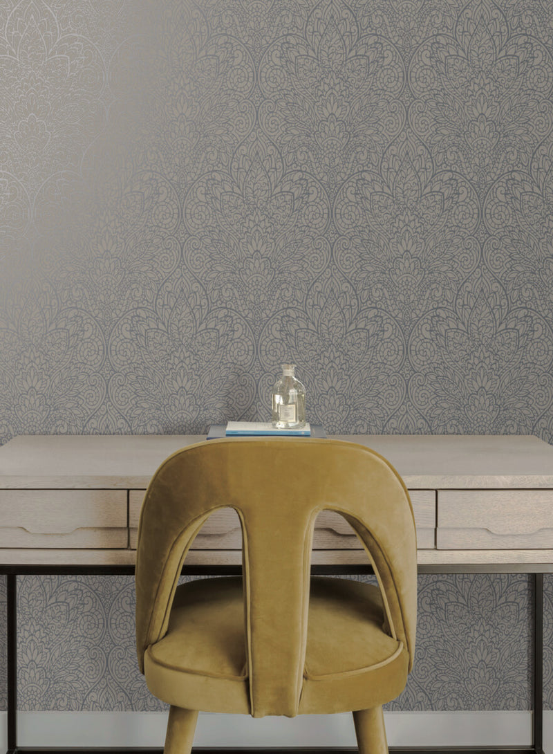 media image for Paradise Dark Taupe/Silver Wallpaper from the After Eight Collection by Candice Olson 212