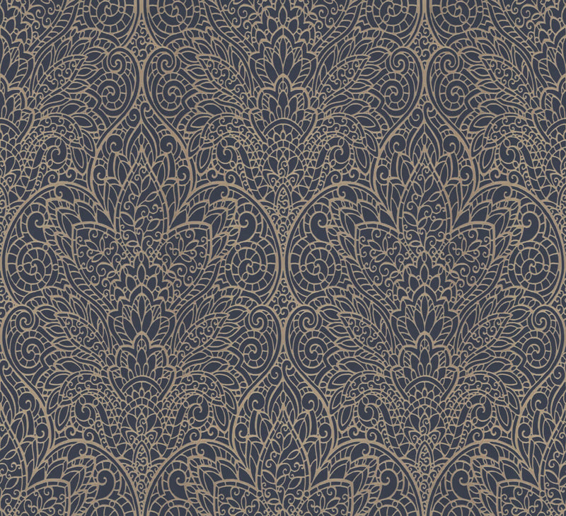 media image for Paradise Navy/Gold Wallpaper from the After Eight Collection by Candice Olson 260