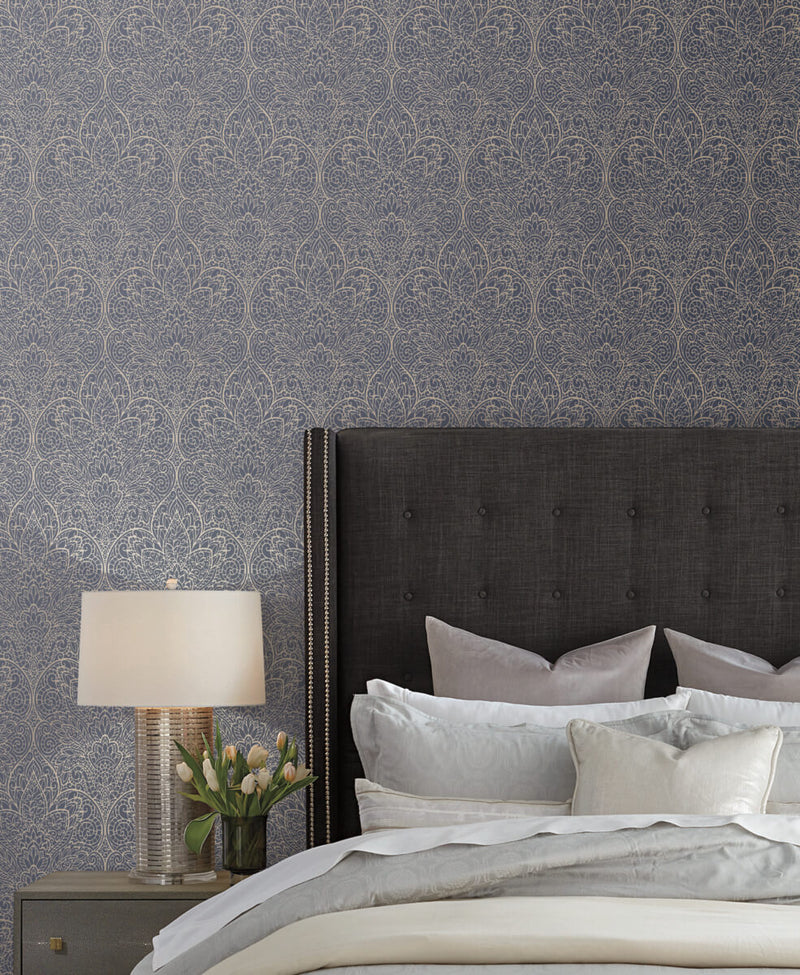 media image for Paradise Navy/Gold Wallpaper from the After Eight Collection by Candice Olson 212