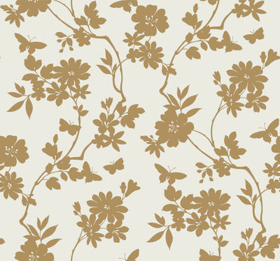 product image for Flutter Vine White/Gold Wallpaper from the After Eight Collection by Candice Olson 18