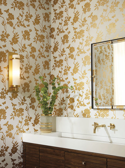 product image for Flutter Vine White/Gold Wallpaper from the After Eight Collection by Candice Olson 20