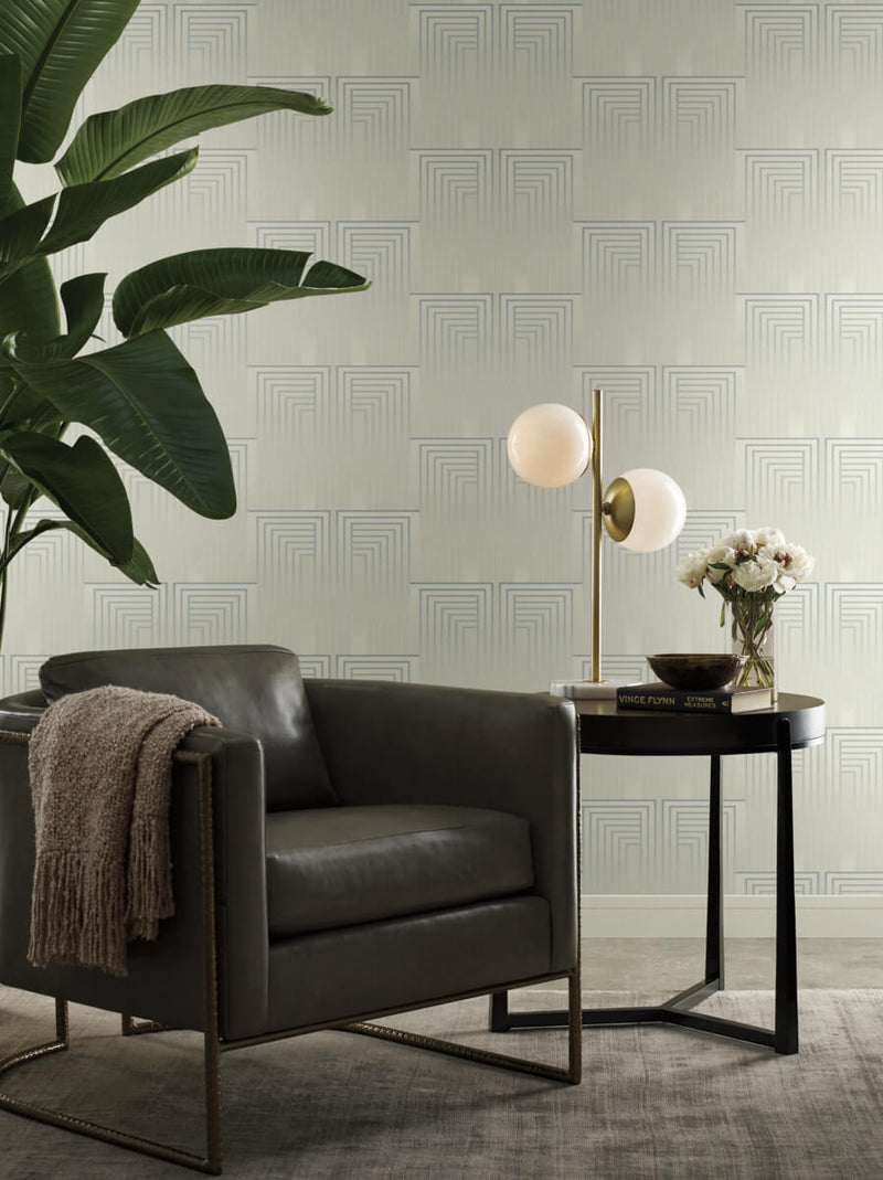 media image for Vanishing Dusty Blue/Silver Wallpaper from the After Eight Collection by Candice Olson 246