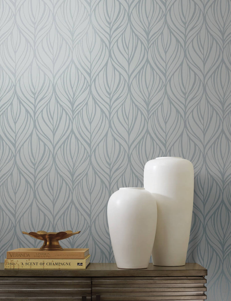 media image for Palma Blue/Silver Wallpaper from the After Eight Collection by Candice Olson 229