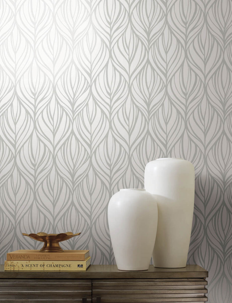 media image for Palma White/Silver Wallpaper from the After Eight Collection by Candice Olson 257