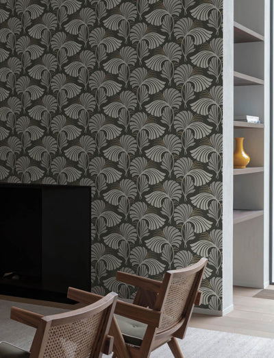 product image for Dancing Leaves Black Wallpaper from the After Eight Collection by Candice Olson 66