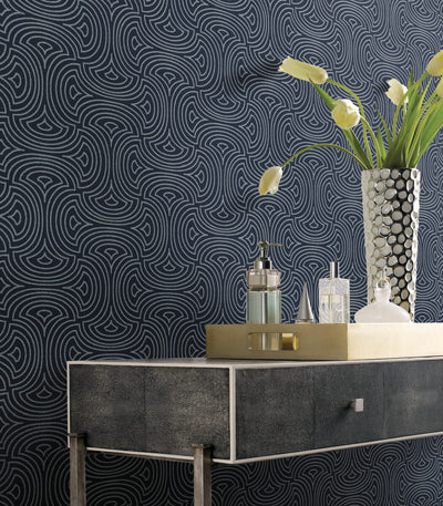 product image for Hourglass Navy Wallpaper from the After Eight Collection by Candice Olson 84