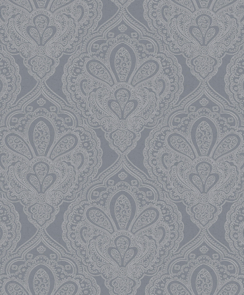 media image for Mehndi Damask Grey/Silver from the Emporium Collection by Galerie Wallcoverings 284