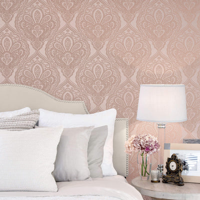 product image for Mehndi Damask Pink/Rose Gold from the Emporium Collection by Galerie Wallcoverings 47