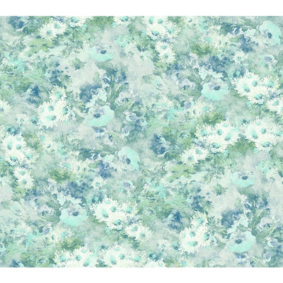 product image of Daisy Wallpaper in Blue, Green, and White from the French Impressionist Collection by Seabrook Wallcoverings 571