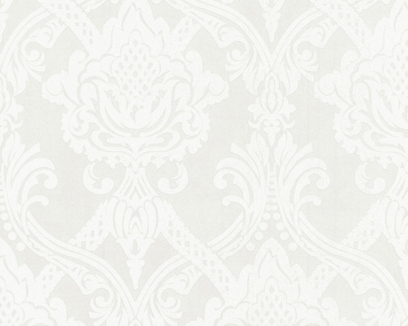 media image for Damask Floral Wallpaper in Ivory and Metallic design by BD Wall 283