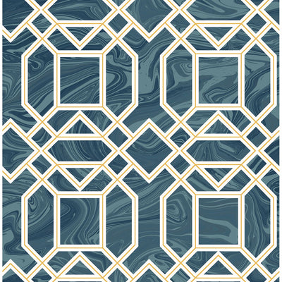 product image of Daphne Trellis Wallpaper in Blue from the Moonlight Collection by Brewster Home Fashions 590