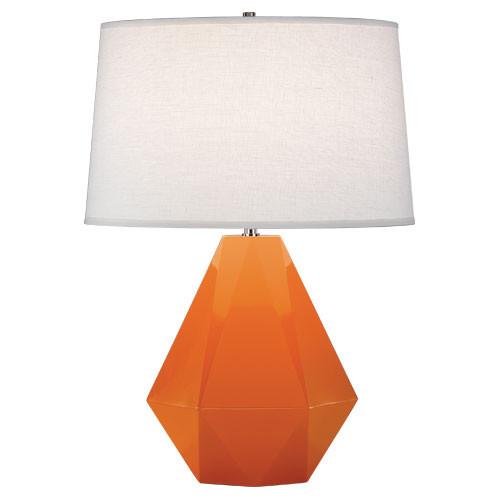 media image for Delta Table Lamp (Multiple Colors) with Oyster Linen Shade by Robert Abbey 24