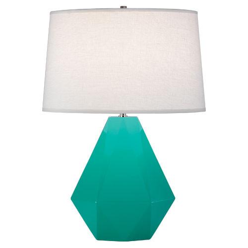 media image for Delta Table Lamp (Multiple Colors) with Oyster Linen Shade by Robert Abbey 259