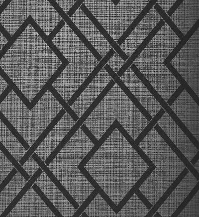 product image for Diamond Lattice Wallpaper in Metallic Coal from the Essential Textures Collection by Seabrook Wallcoverings 78