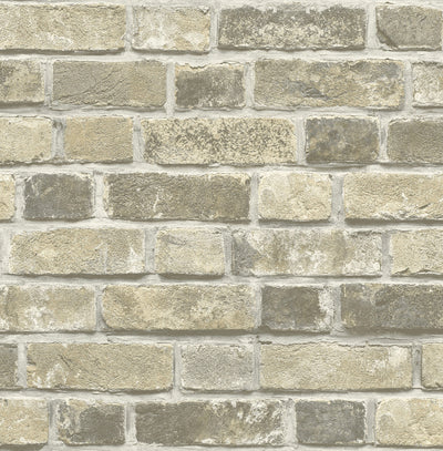 product image of Distressed Brick Peel-and-Stick Wallpaper in Neutral by NextWall 551