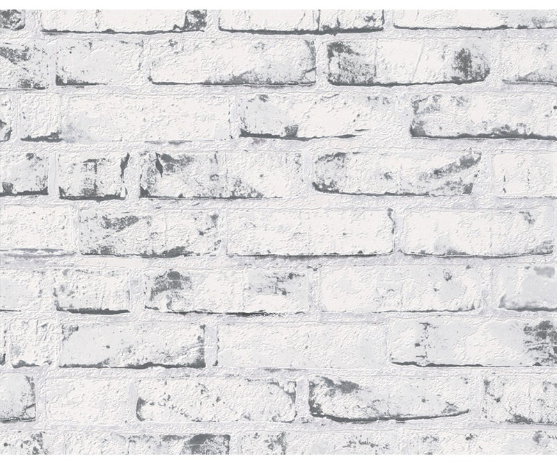 media image for Distressed Brick Wallpaper in Grey design by BD Wall 288