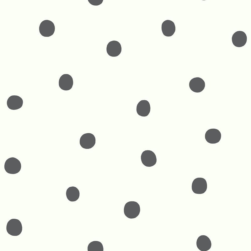 media image for sample dots peel stick wallpaper in black by roommates for york wallcoverings 1 262