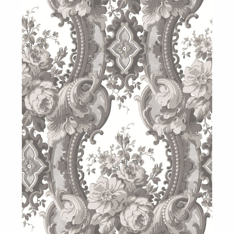 media image for Dreamer Damask Wallpaper in Grey from the Moonlight Collection by Brewster Home Fashions 257