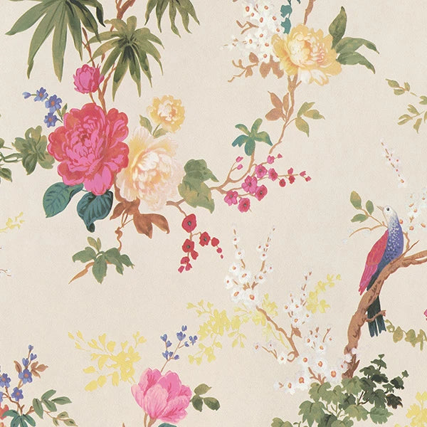 Shop Dreamy Vintage Birds & Floral Wallpaper in Cream | Burke Decor