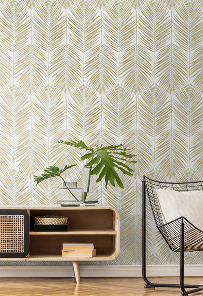 product image for Marina Palm Wallpaper in Silver & Gold 71