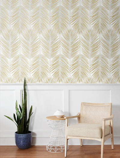 product image for Marina Palm Wallpaper in Silver & Gold 33